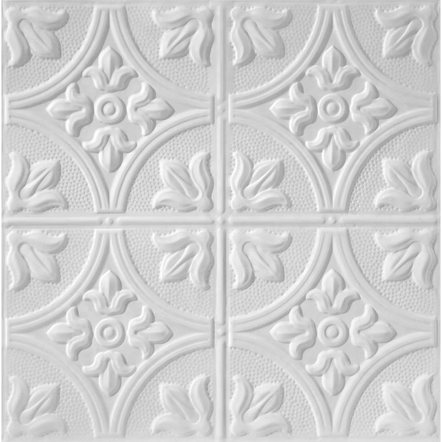 Armstrong Ceilings 24 In X 24 In Metallaire Large Floral Circle White Metal Tin 15 16 In Drop Panel Ceiling Tiles 5422309lwh Shefinds