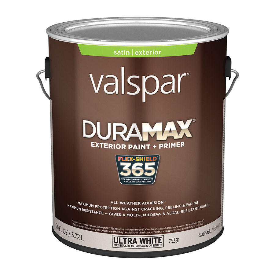 Valspar Duramax 126 fl oz Exterior Satin Tintable Latex Base Paint and Primer in One with Mildew Resistant Finish