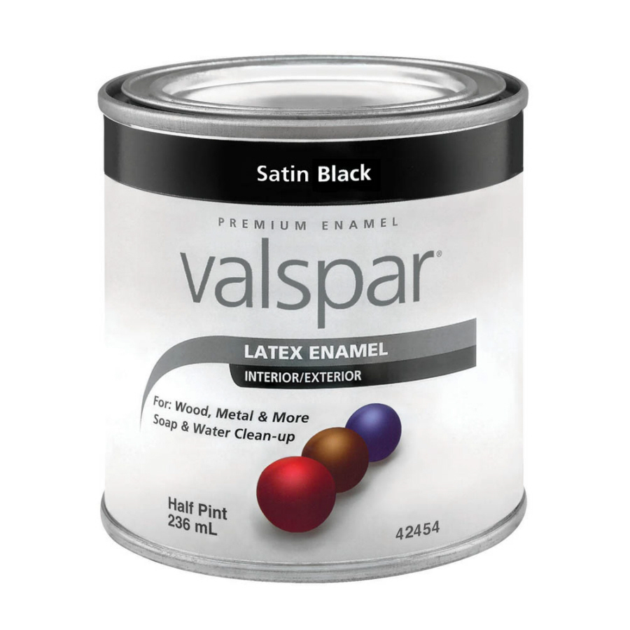 Valspar 8 fl oz Exterior Satin Satin Black Latex Base Paint