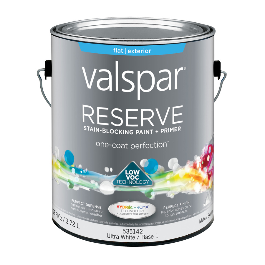 Valspar Reserve 126 fl oz Exterior Flat Multicolor Latex Base Paint and Primer in One with Mildew Resistant Finish