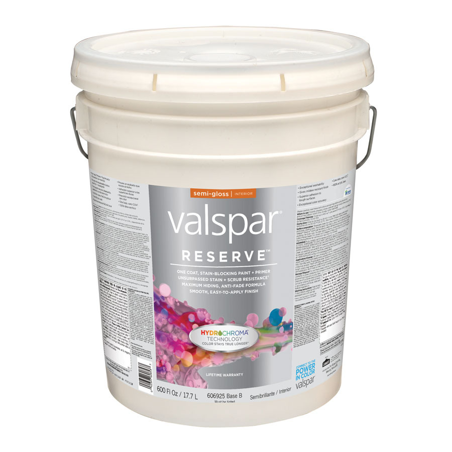 Valspar Reserve White Semi Gloss Latex Interior Paint and Primer in One (Actual Net Contents 600 fl oz)