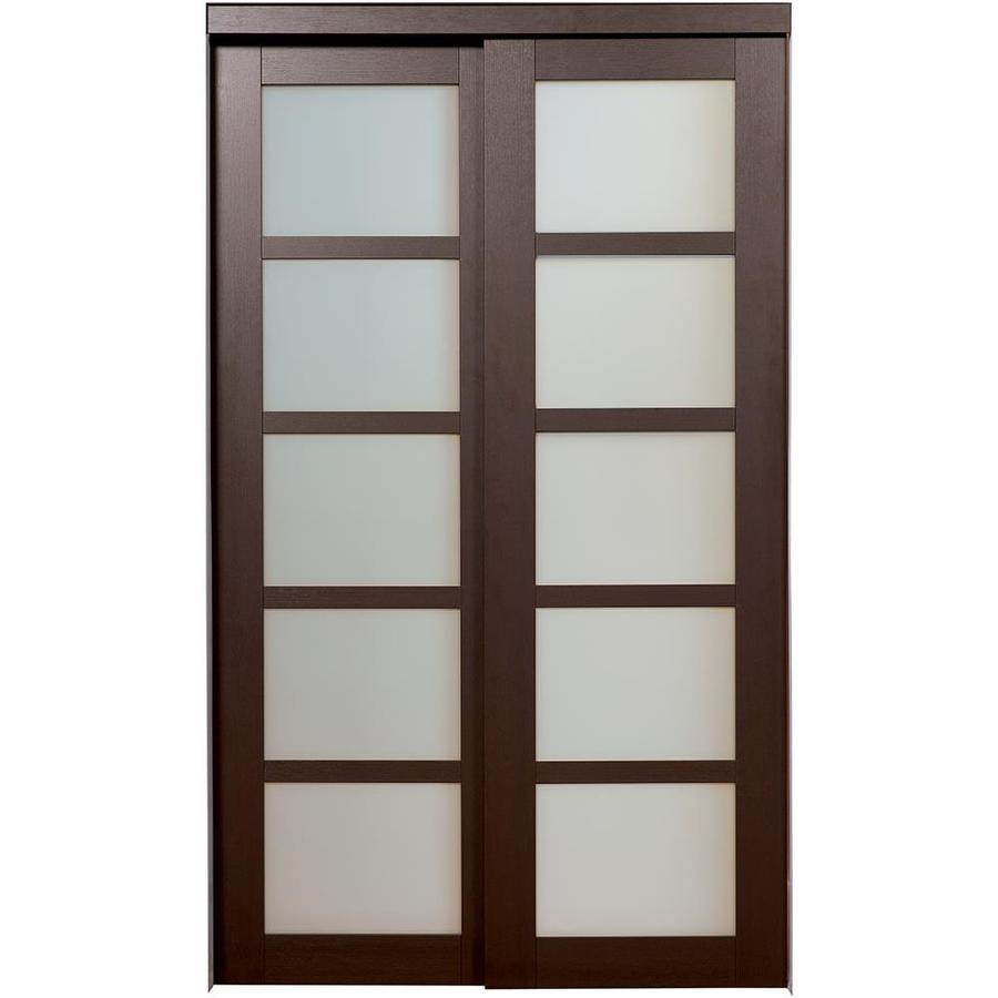 ReliaBilt Espresso 5 Lite Sliding Door (Common 80.5 in x 48 in; Actual 80 in x 48 in)