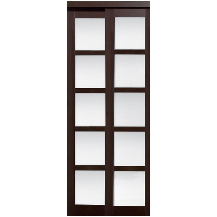 ReliaBilt Espresso 5 Lite Sliding Door (Common 80.5 in x 72 in; Actual 80 in x 72 in)