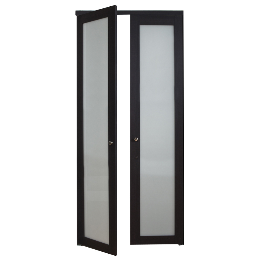 ReliaBilt Full Lite 36 in x 6 ft 8 1/2 in Espresso Composite Pivot Closet Doors