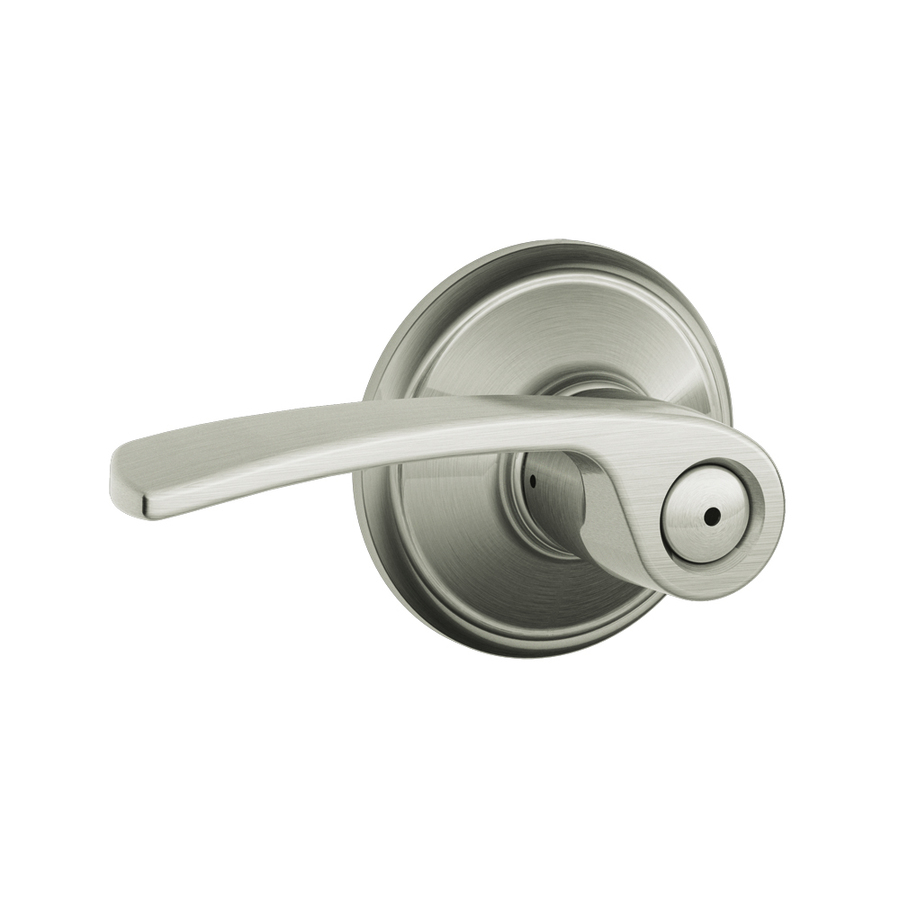 Schlage Privacy Merano Satin Nickel Push Button Lock Residential Privacy Door Lever