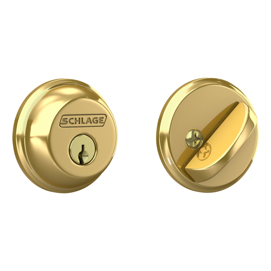 Schlage Bright Brass Residential Single Cylinder Deadbolt