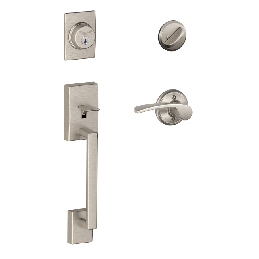 Schlage Century Satin Nickel Single Lock Keyed Entry Door Handleset
