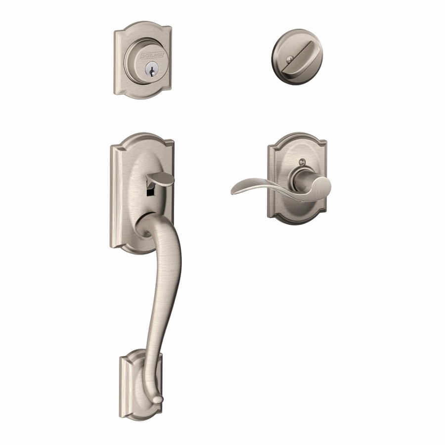 Schlage Camelot Satin Nickel Residential Single Lock Door Handleset