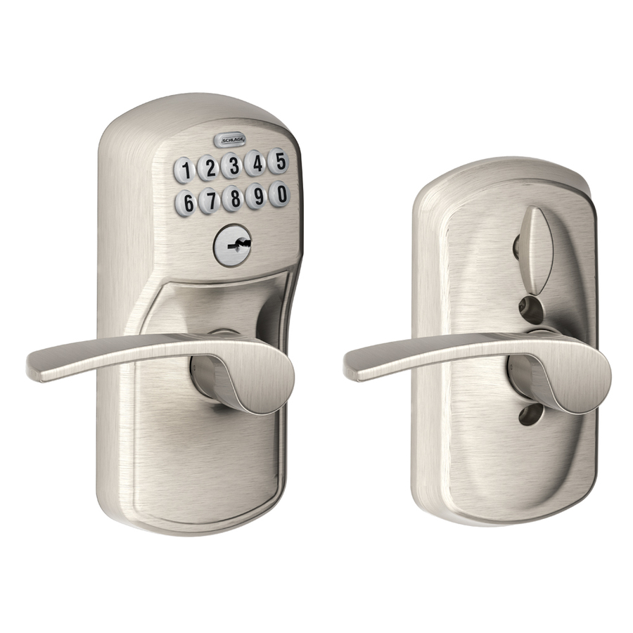 Schlage Keypad Plymouth Merano Satin Nickel  Residential Electronic Door Lever