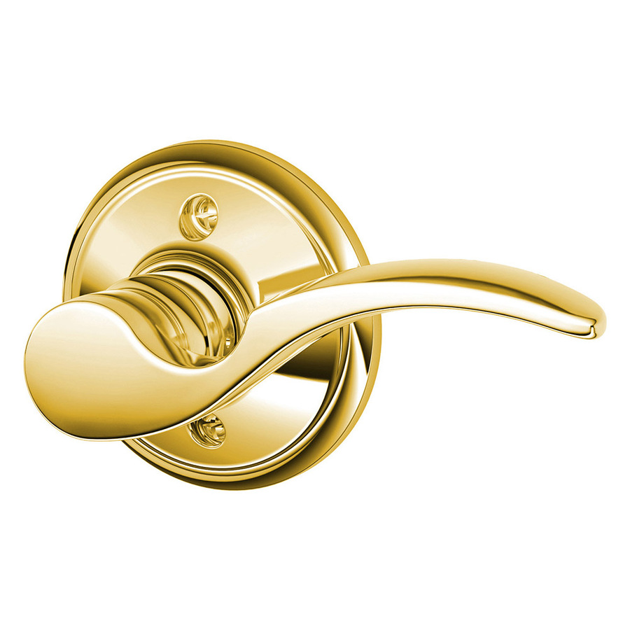 Schlage St. Annes Bright Brass Residential Right Handed Dummy Door Lever