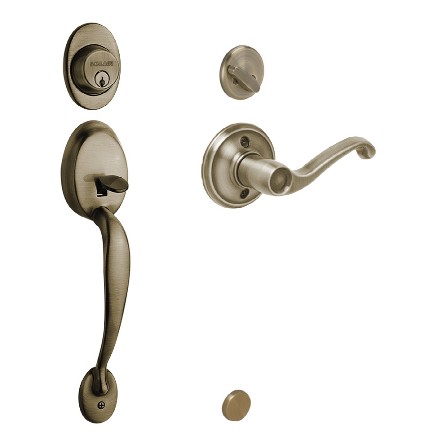 Schlage Plymouth Antique Brass Residential Single Lock Door Handleset