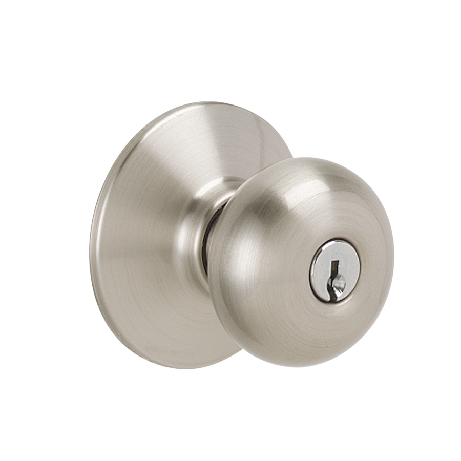 Schlage Keyed Plymouth Knob Satin Nickel Round Residential Keyed Entry Door Knob