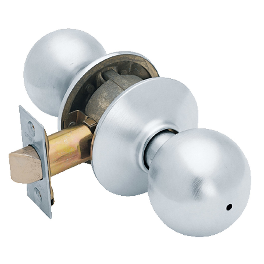 Schlage Satin Chrome Round Push Button Lock Residential Privacy Door Knob