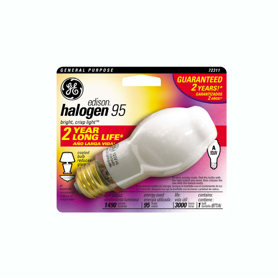 GE 95 Watt BT Base Bright White Dimmable Halogen Light Bulb