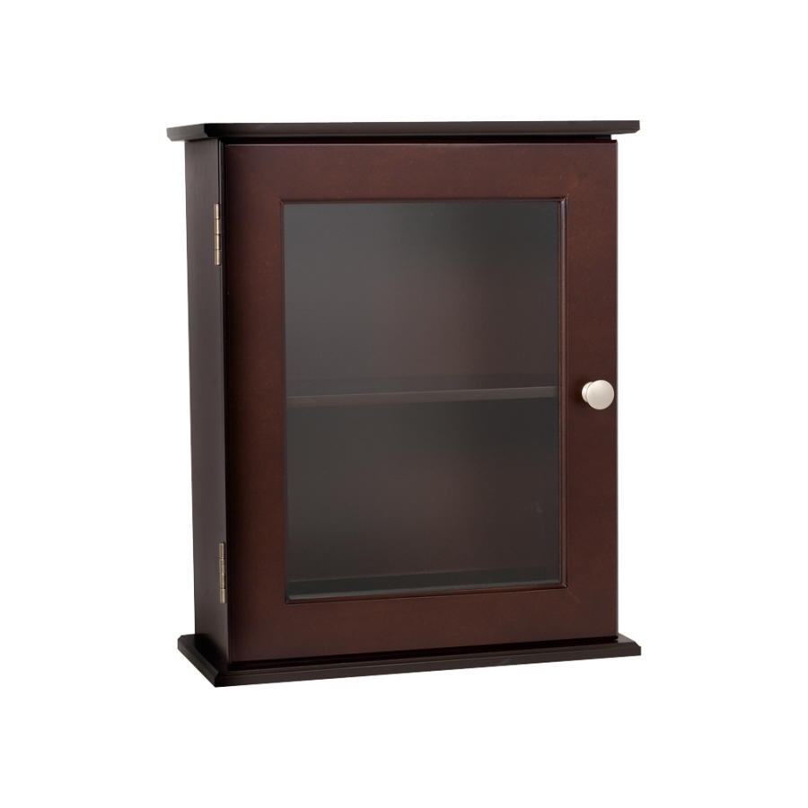 Zenith 17 3/8 in x H 14 1/4 in x W 6 1/4 in D Moderne Espresso Wood Mini Wall Cabinet