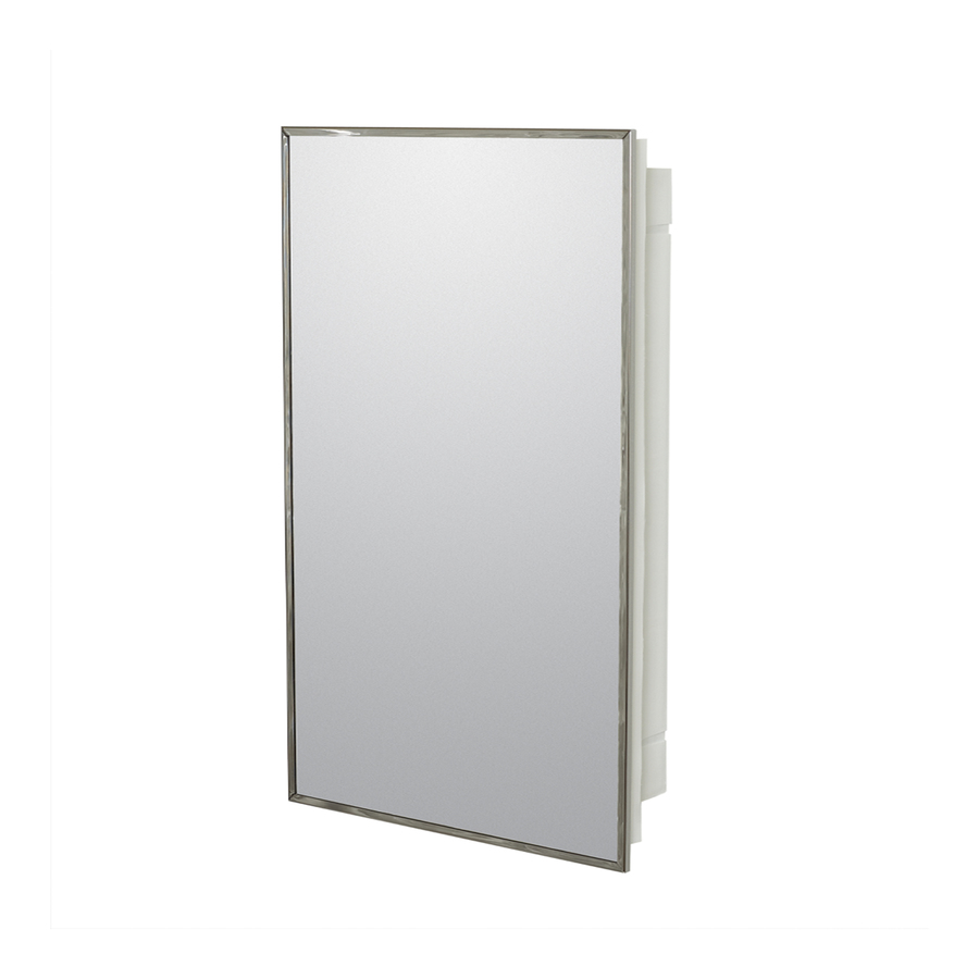 Project Source 16 1/8 in x 26 1/8 in Stainless Steel Plastic Surface Mount and Recessed Medicine Cabinet