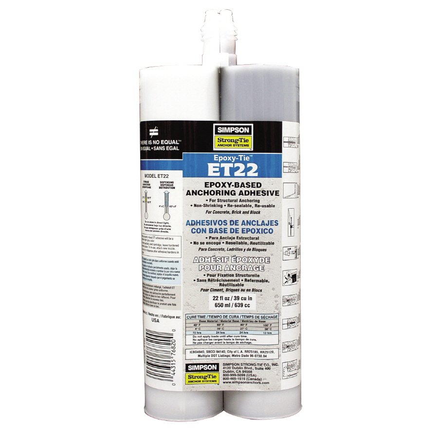 Simpson Strong Tie 22 oz Epoxy   Tie Adhesive