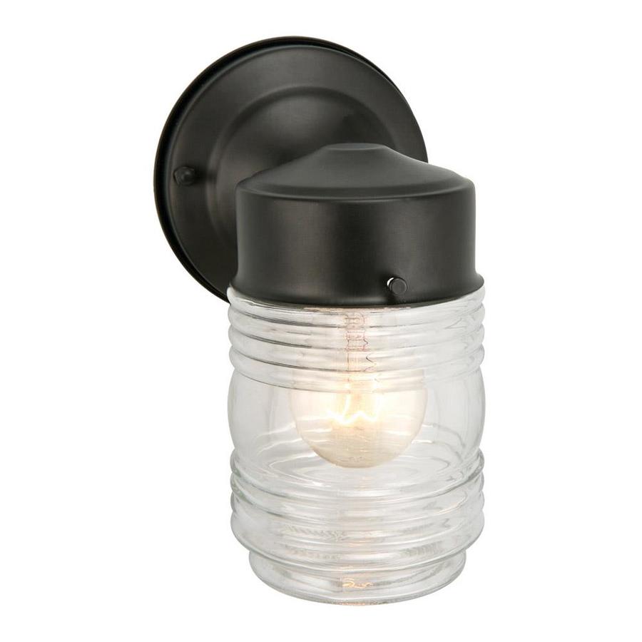 Design House Jelly Jar 7.38-in H Black Medium Base (E-26) Outdoor Wall Light | 502195
