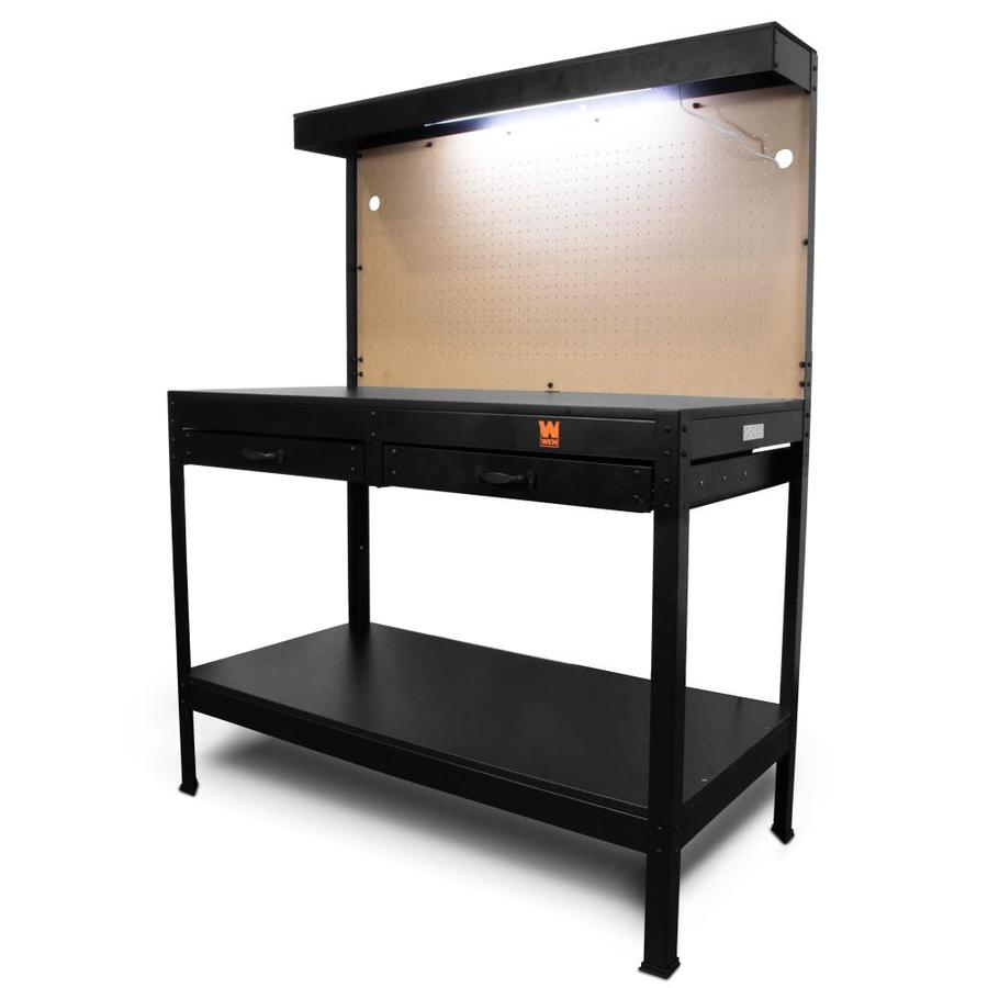 WEN 4 ft. Workbench with Power Outlets and Light in Black | WB4723