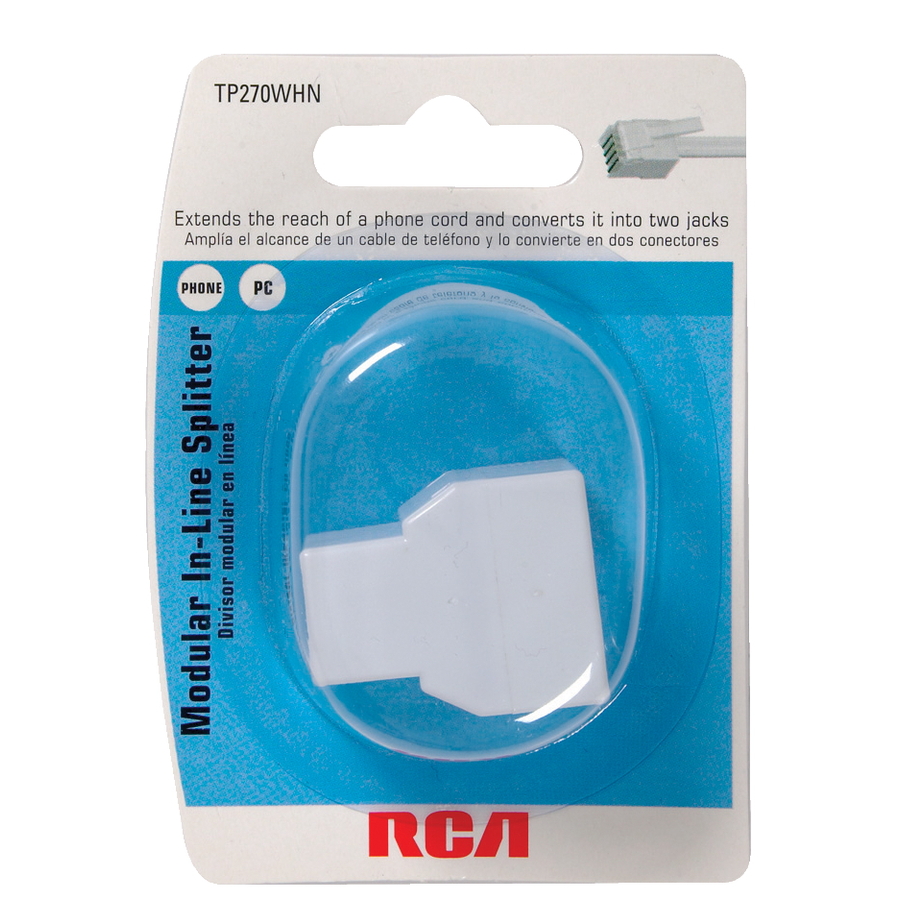 RCA White Three Way Phone Splitter