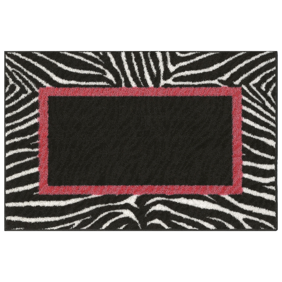 Shaw Living 30 in x 46 in Black Zebra Border Accent Rug