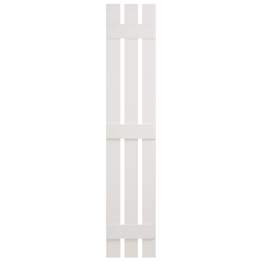 Severe Weather 2 Pack White Board and Batten Vinyl Exterior Shutters (Common 59 in x 12 in; Actual 59 in x 12.38 in)