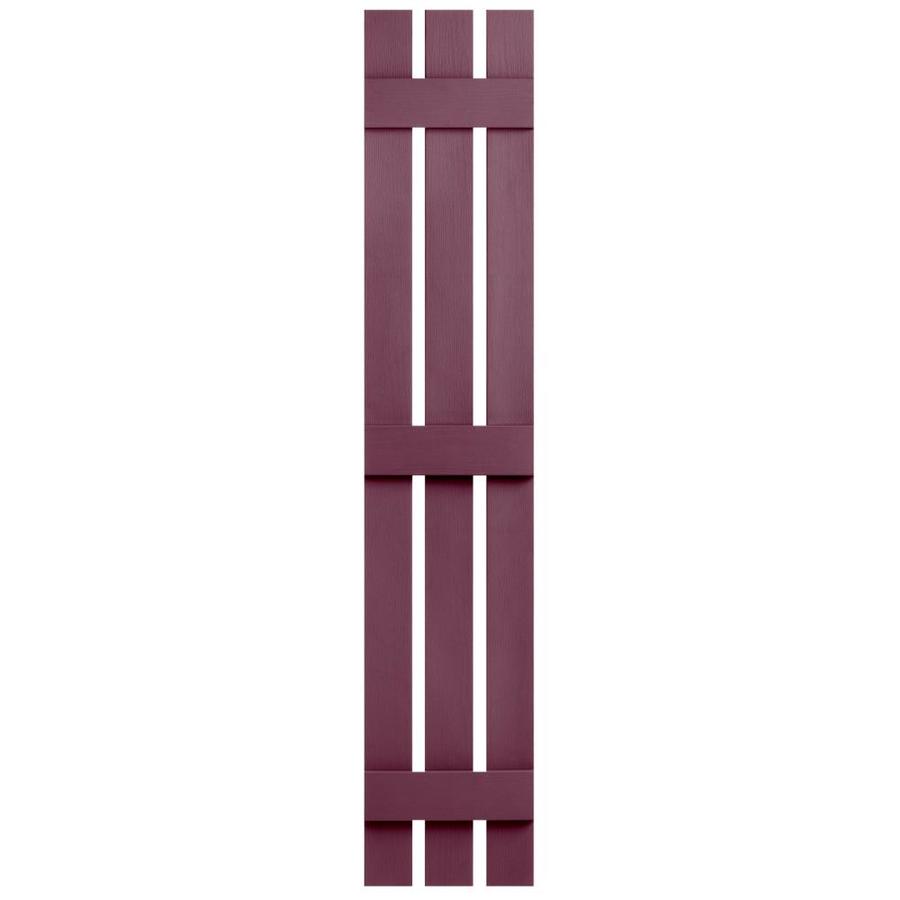 Severe Weather 2 Pack Bordeaux Board and Batten Vinyl Exterior Shutters (Common 81 in x 12 in; Actual 81 in x 12.38 in)