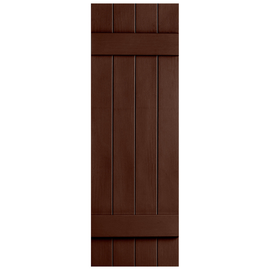 Severe Weather 2 Pack Brown Board and Batten Vinyl Exterior Shutters (Common 47 in x 14 in; Actual 47 in x 14.31 in)