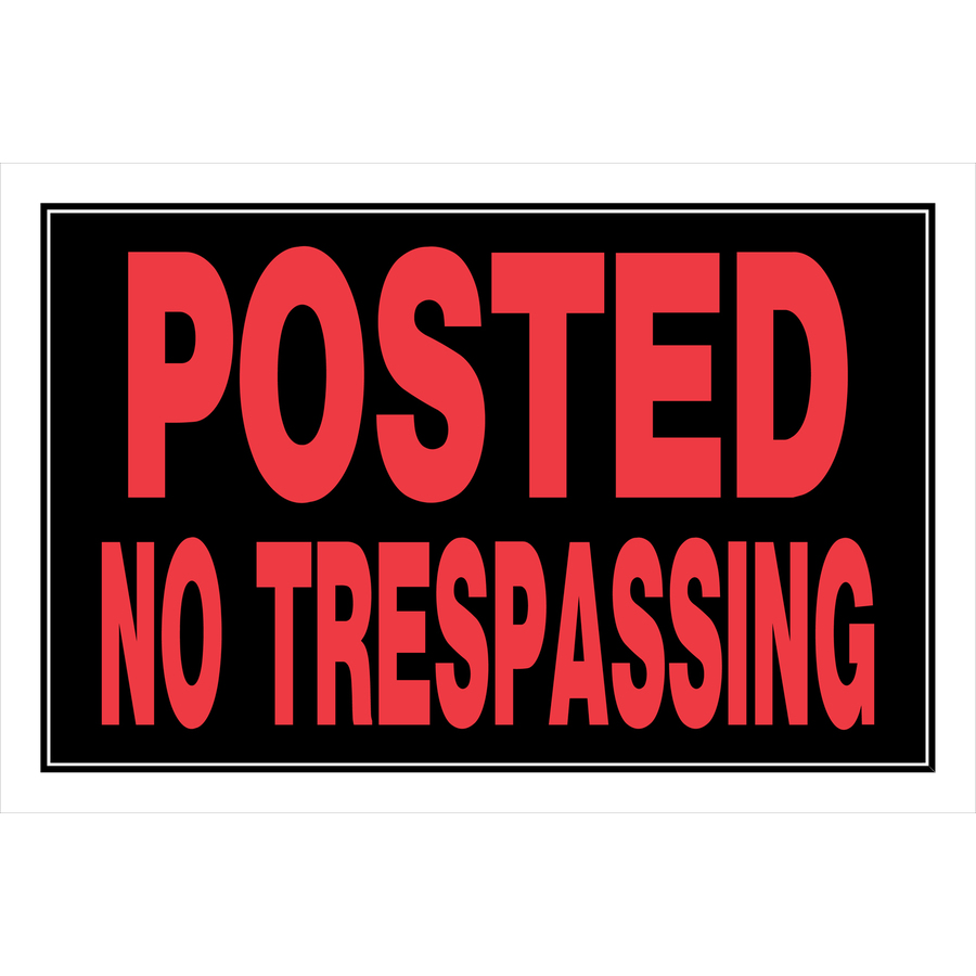 The Hillman Group 8 x 12 Posted Red & White Plastic No Trespassing Sign