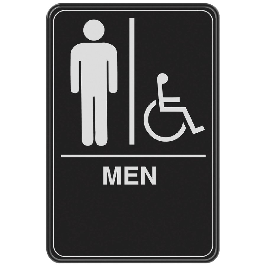 The Hillman Group 6 in x 9 in Men Handicap Accessible Restroom Sign