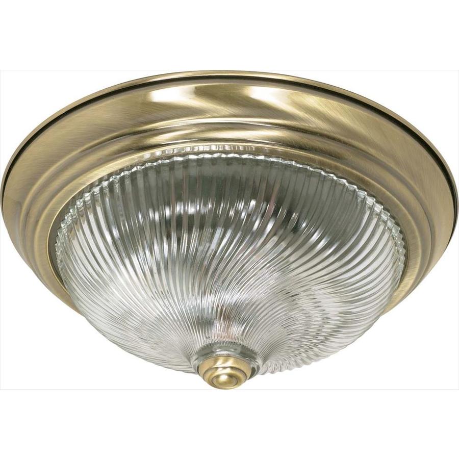 13.125 in W Antique Brass Ceiling Flush Mount