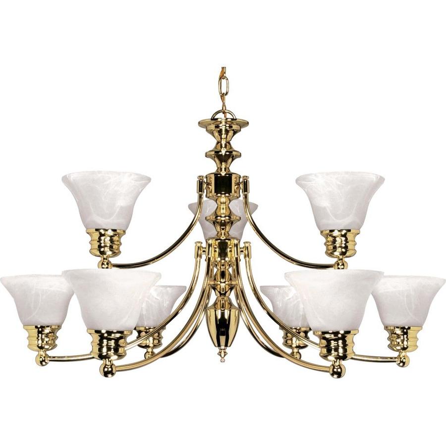 Empire 9 Light Polished Brass Chandelier