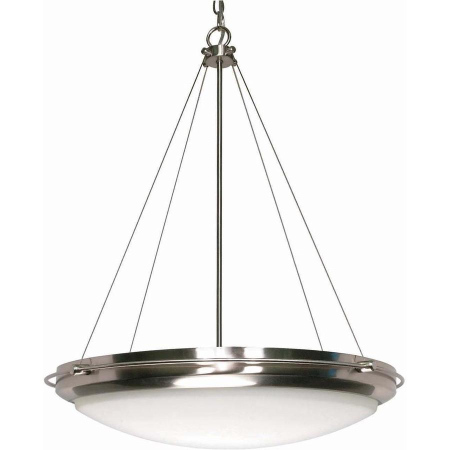 Polaris 23 in W Brushed Nickel Pendant Light with Frosted Shade ENERGY STAR