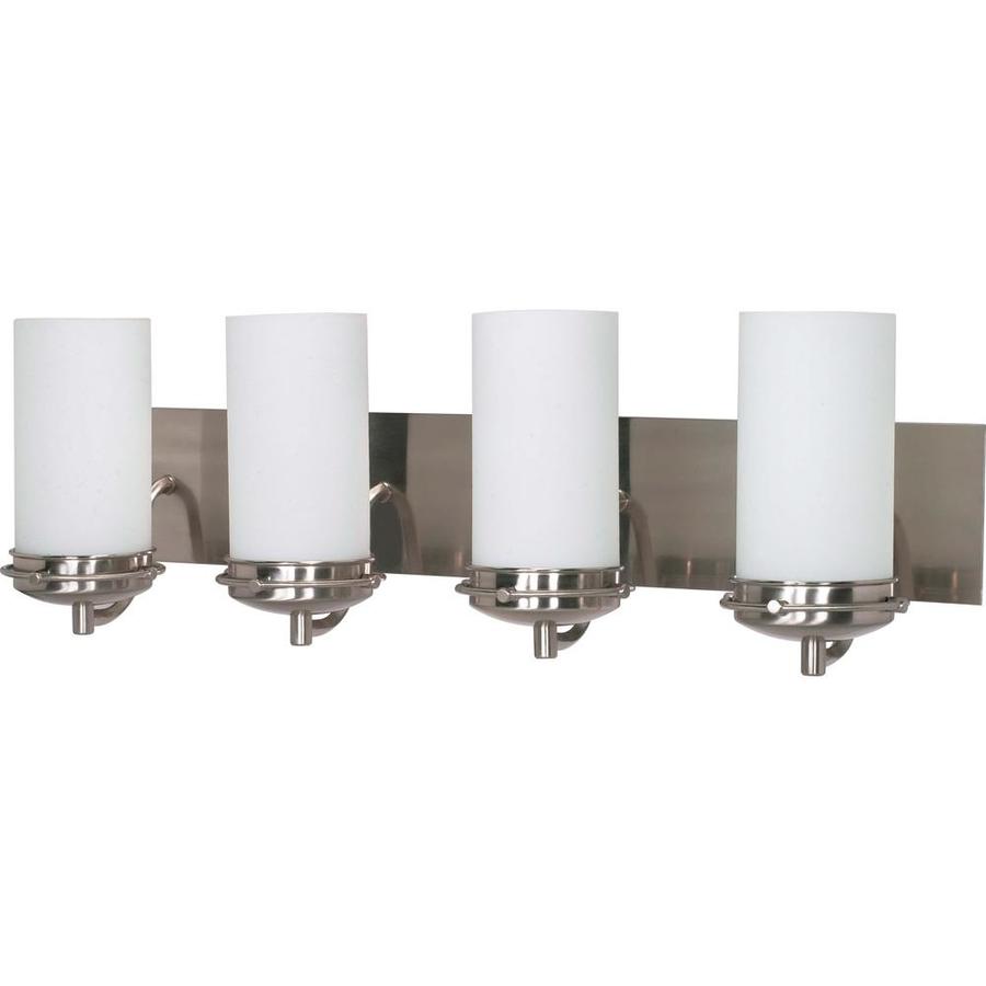 4 Light Polaris Brushed Nickel Bathroom Vanity Light