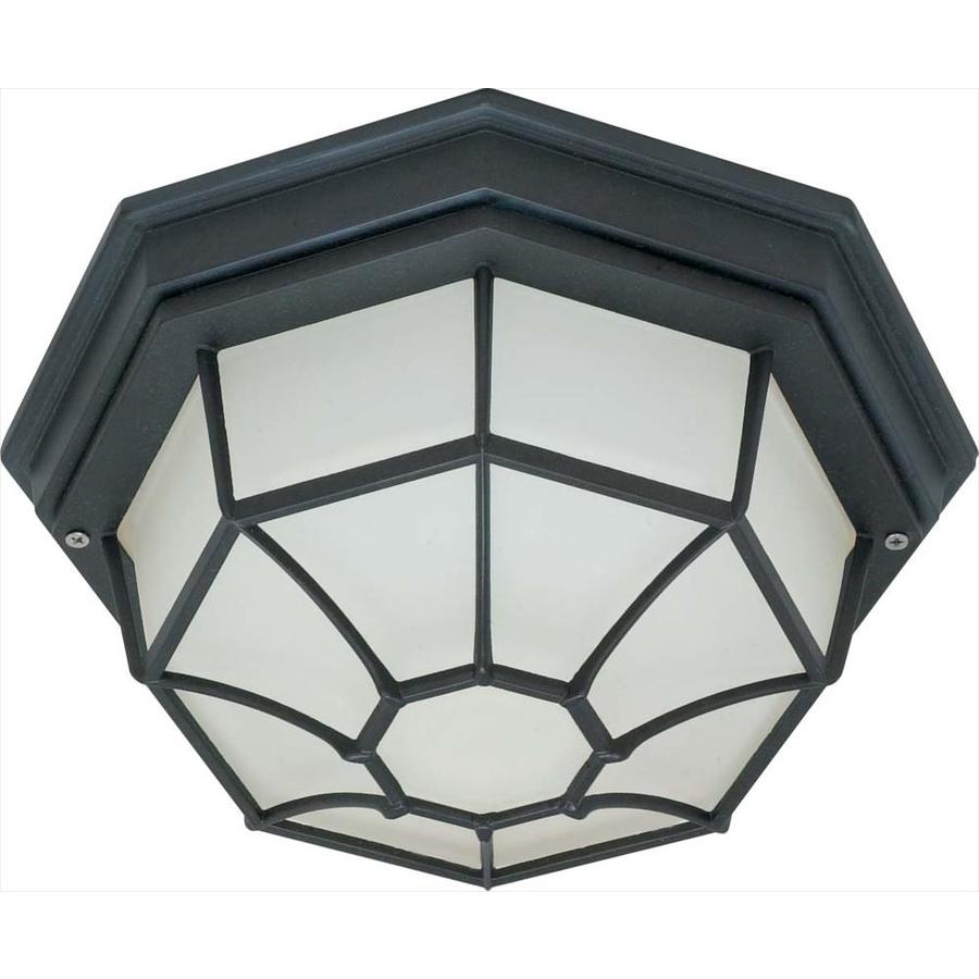 11.27 in W Textured Black Outdoor Flush Mount Light