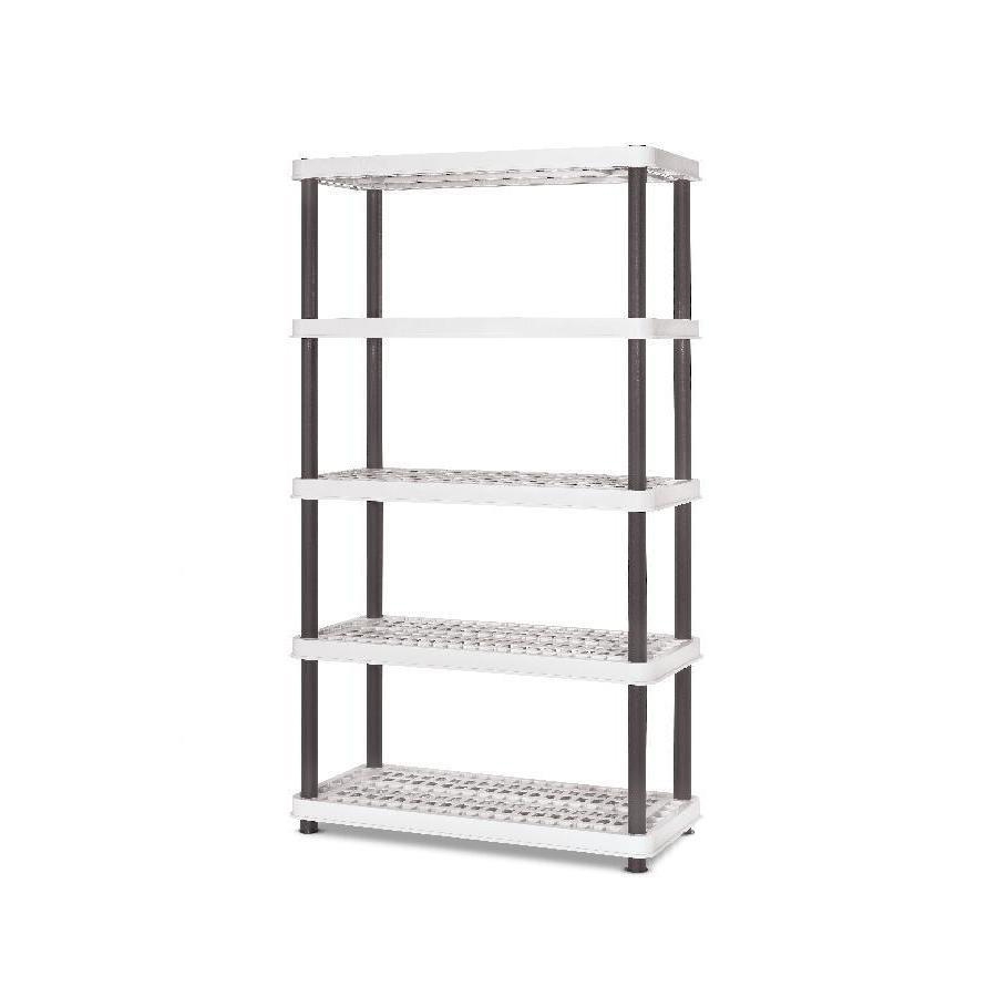 Style Selections 72 in H x 36 in W x 24 in D 5 Tier Plastic Freestanding Shelving Unit