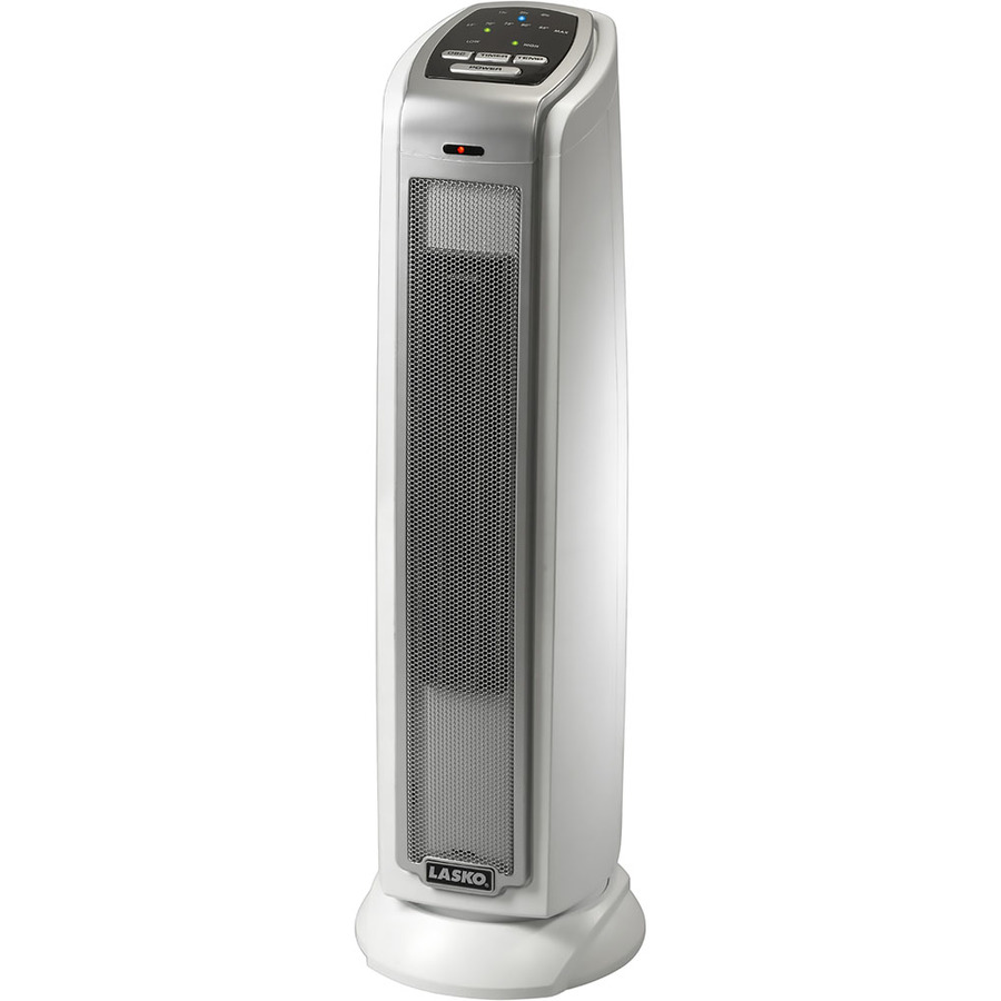 Lasko 1500-Watt Ceramic Tower Indoor Electric Space Heater with Thermostat in Gray | 5775