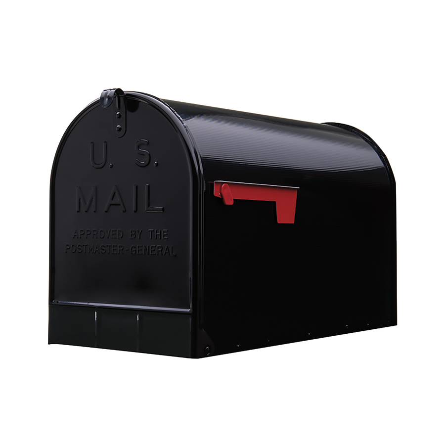 PostMaster 11.125 in x 15 in Metal Black Post Mailbox