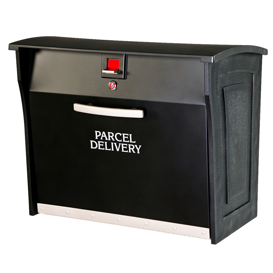 GorillaBox 20.125 in x 16.75 in Metal Black Lockable Wall Mount Mailbox