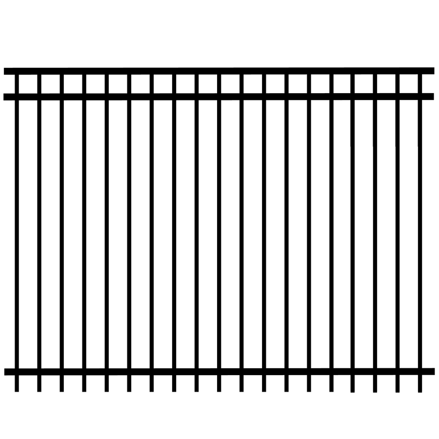 Merchants Metals 6 ft x 8 ft Black Galvanized Steel Fence Panel