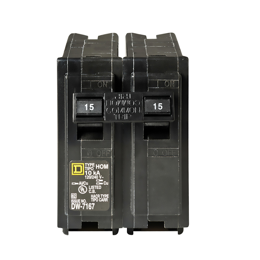 Square D Homeline 15 Amp Double Pole Circuit Breaker