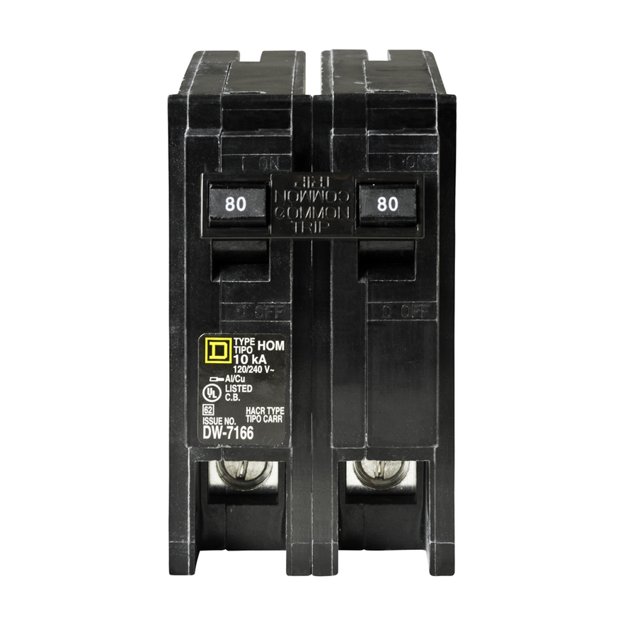 Square D Homeline 80 Amp Double Pole Circuit Breaker