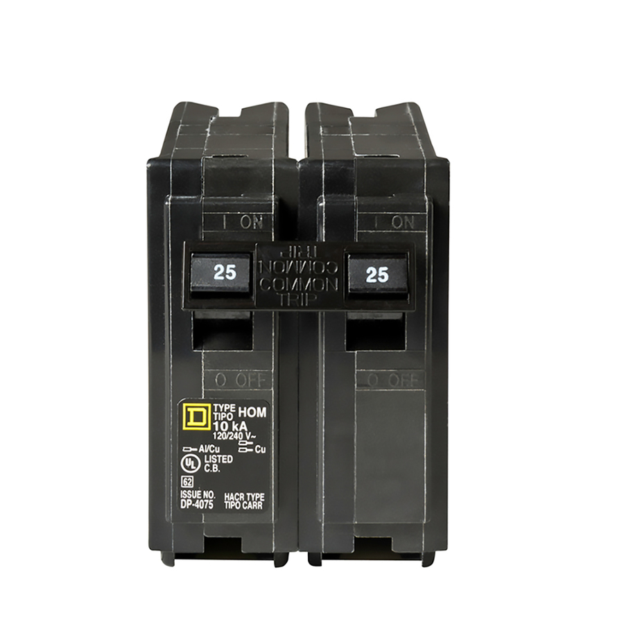 Square D Homeline 25 Amp Double Pole Circuit Breaker