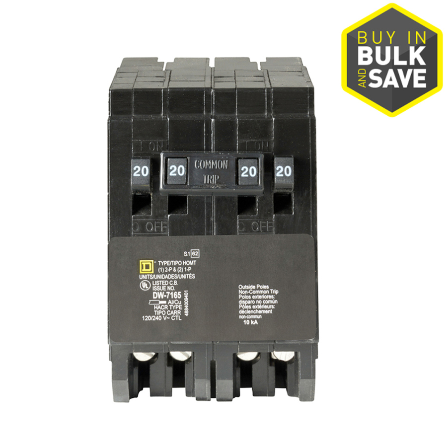 Square D Homeline 20 Amp Quad Circuit Breaker