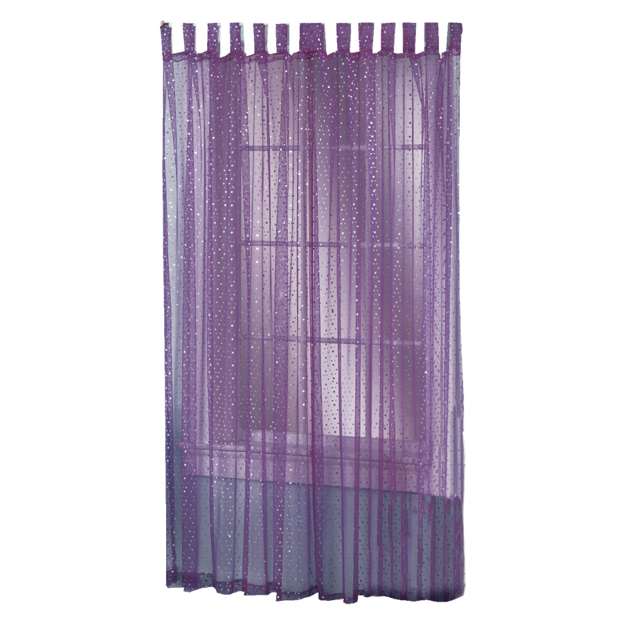 Style Selections Icicle 84 in L Kids Purple Tab Top Window Curtain Panel