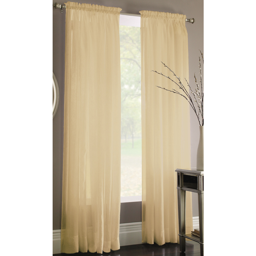 Style Selections Chloe 84 in L Solid Linen Rod Pocket Window Sheer Curtain