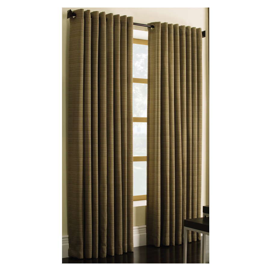 Style Selections Marsden 63 in L Solid Brown Grommet Window Curtain Panel