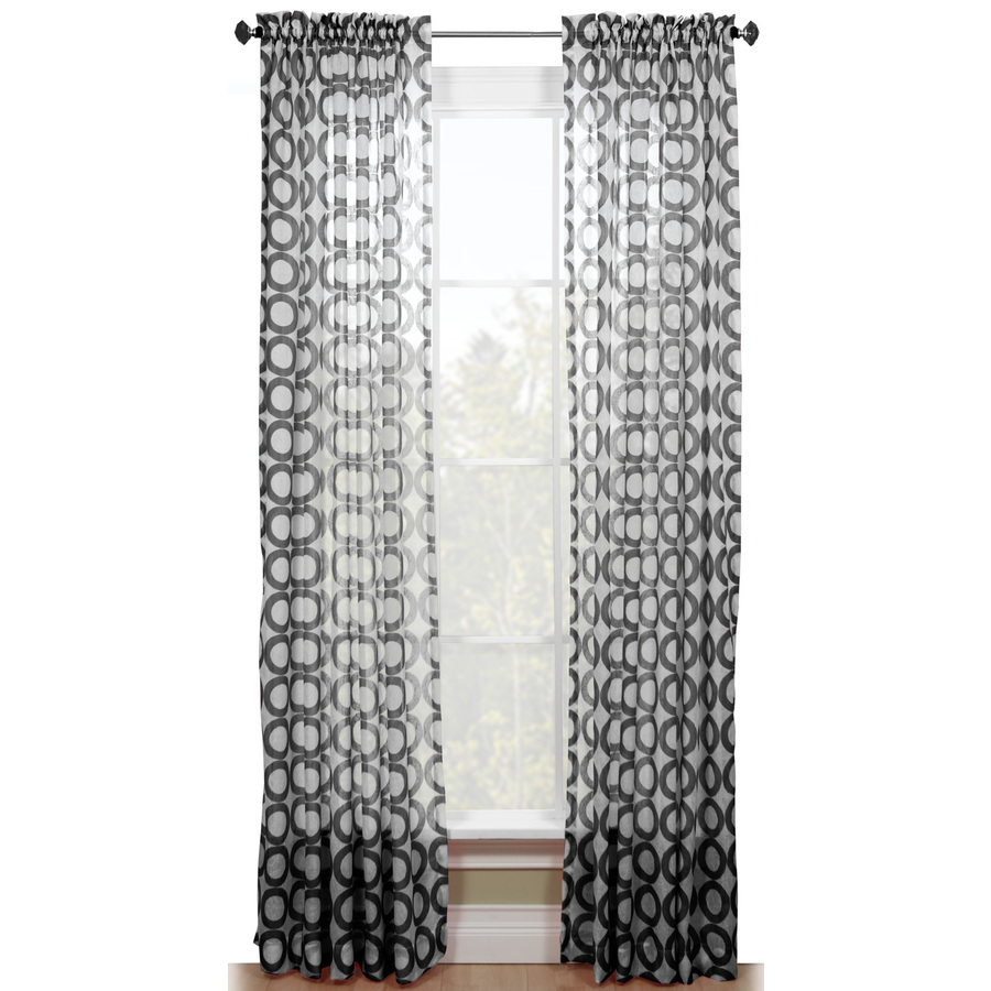 Style Selections Berta 84 in L Kids Onyx Rod Pocket Window Sheer Curtain