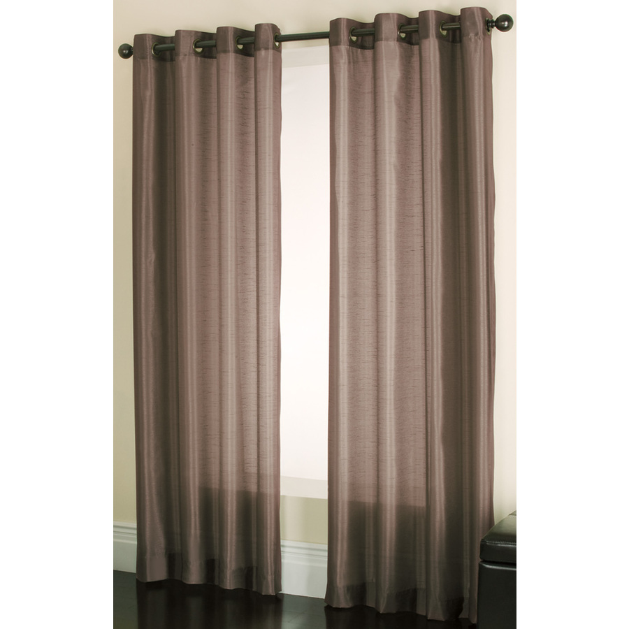 allen + roth Edistone 63 in L Solid Chocolate Grommet Window Sheer Curtain