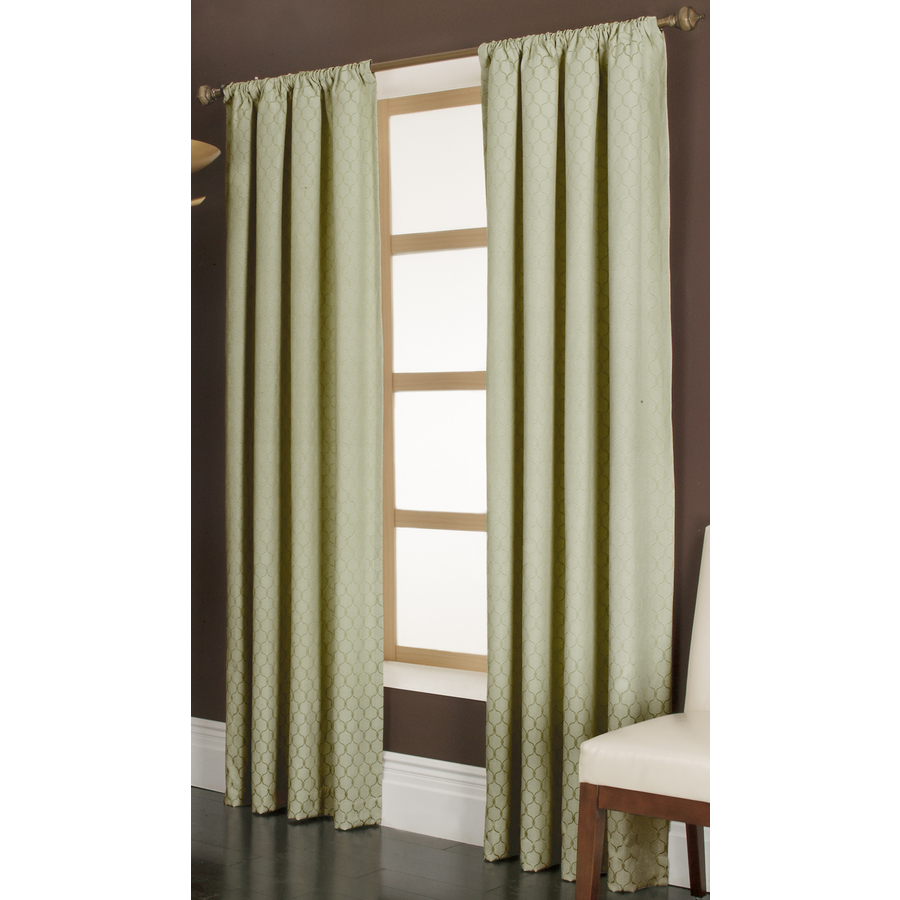 allen + roth Parksley 63 in L Geometric Basil Rod Pocket Window Curtain Panel